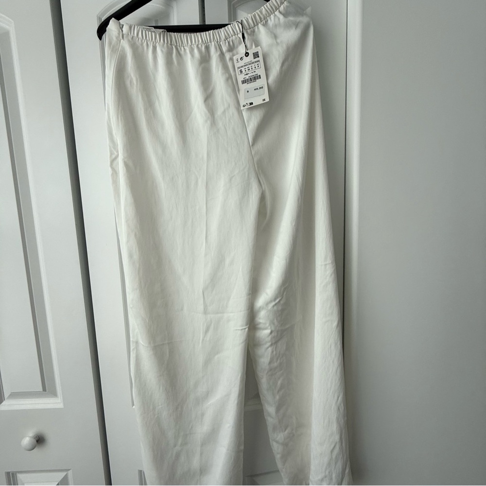 Zara White Wide Leg Jumpsuit